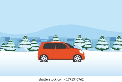 雪道 車 のイラスト素材 画像 ベクター画像 Shutterstock