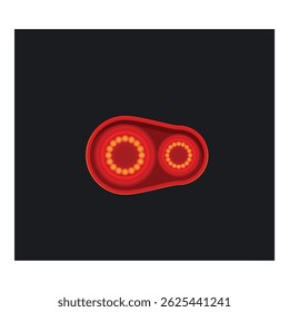 Luz de cola roja del coche que brilla en la oscuridad, concepto de seguridad