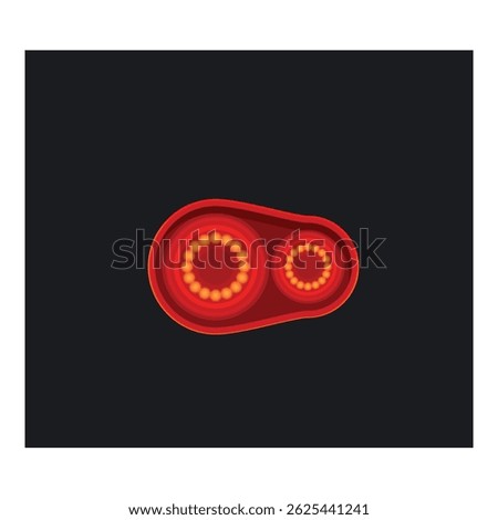 Red car tail light shining in the dark, safety concept