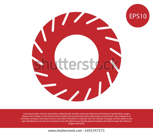 Red Car tire icon isolated on white\
background.  Vector\
Illustration