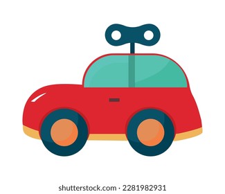 icono de juguete de coche rojo aislado