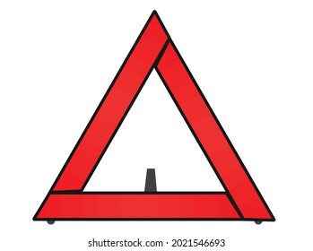 Triángulo rojo del coche. ilustración vectorial