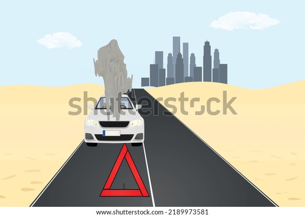 Red car triangle.\
vector illustration