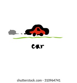 Red car. Vector