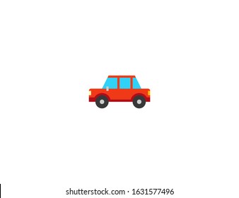 Red Car vector flat icon. Isolated automobile, vehicle emoji illustration 