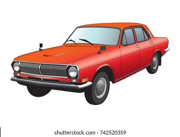 Red car vector illustration