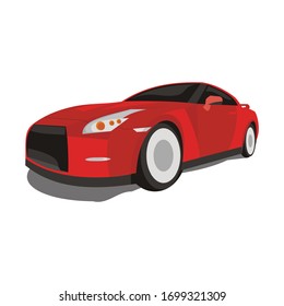 red car vector illustration in cartoon