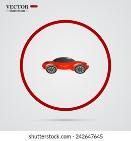 red car , vector illustration, EPS 10