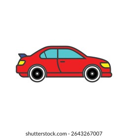 Red car vector illustration on white background