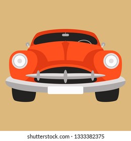 red car, vector illustration,flat style ,front side