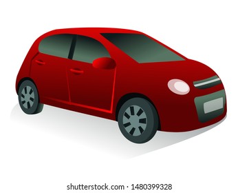 red car vector isolated on white background