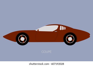 red car vector, side view of car, automobile, motor vehicle