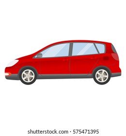 Red Car Vector Template Isolated Family Stock Vector (Royalty Free ...