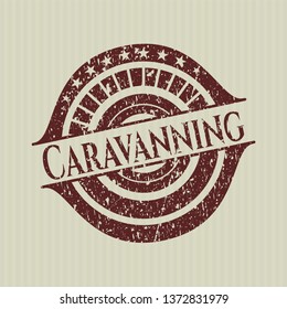 Red Caravanning rubber stamp