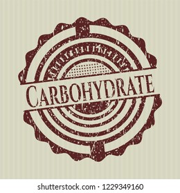 Red Carbohydrate rubber stamp