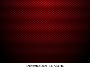 Red carbon fiber background and texture with lighting. Material wallpaper for car tuning or service. Vector illustration