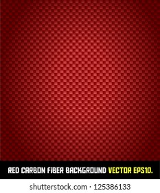 RED carbon fiber background VECTOR EPS10.