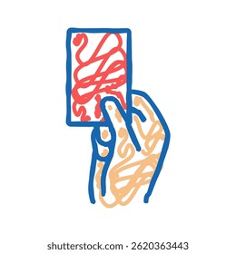 red card from arbitrator doodle icon sketch vector. red card from arbitrator sign. isolated symbol illustration