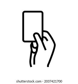 red card from arbitrator line icon vector. red card from arbitrator sign. isolated contour symbol black illustration