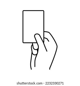 red card from arbitrator line icon vector. red card from arbitrator sign. isolated contour symbol black illustration