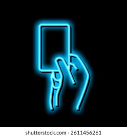 red card from arbitrator neon light sign vector. red card from arbitrator illustration