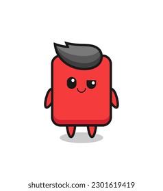 red card cartoon with an arrogant expression , cute style design for t shirt, sticker, logo element