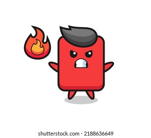 red card character cartoon with angry gesture , cute style design for t shirt, sticker, logo element