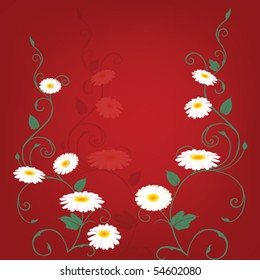 Red card with flowers