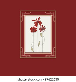 Red card with flowers