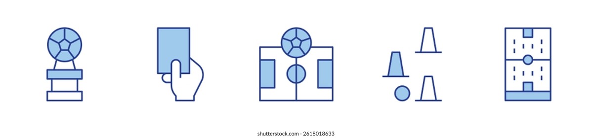 red card, football, soccer, football award. Football Icon vector illustration. Line Duotone style. Editable stroke.
