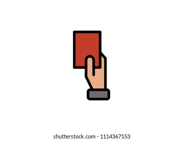 Red card icon, filled line icon