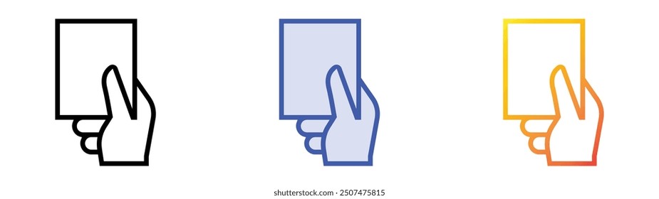 red card icon. Linear, Blue Fill and Gradient Style Design Isolated On White Background