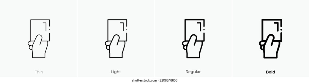 red card icon. Thin, Light Regular And Bold style design isolated on white background