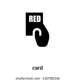 Red card icon vector isolated on white background, logo concept of Red card sign on transparent background, filled black symbol