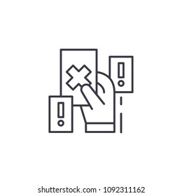 Red card linear icon concept. Red card line vector sign, symbol, illustration.