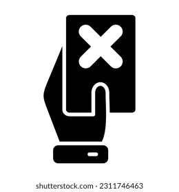 Red Card Vector Glyph Icon For Personal And Commercial Use.

