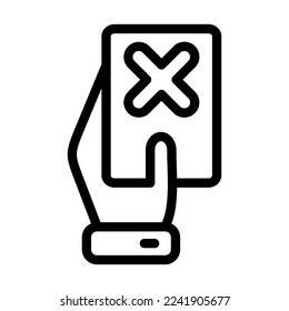 Red Card Vector Line Icon Design