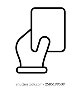 Red Card Vector Line Icon Design