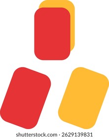 red card, yellow card in football design eps