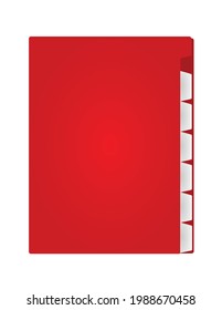 Red cardboard folder. vector illustration