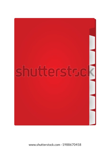 Red cardboard\
folder. vector\
illustration