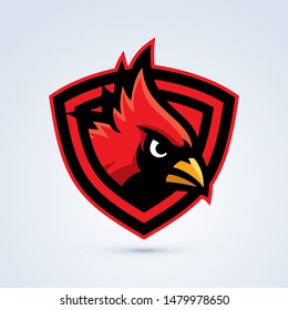 Red Cardinal Bird Esport Logo