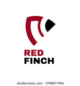 Red Cardinal Bird Finch Logo Concept Design Illustration