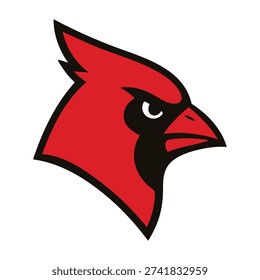 Red Cardinal Bird Head Mascot Logo Vector Illustration