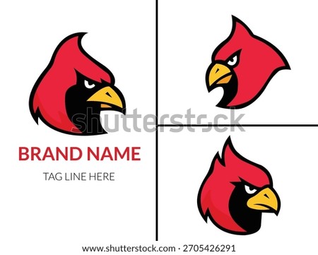 Red cardinal bird logo head