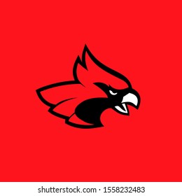 red cardinal bird logo icon design vector