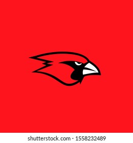 red cardinal bird logo icon design vector