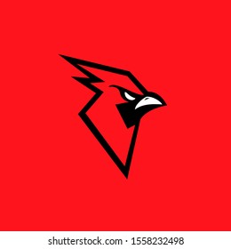 red cardinal bird logo icon design vector