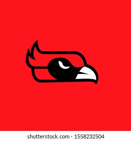 red cardinal bird logo icon design vector
