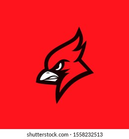 red cardinal bird logo icon design vector